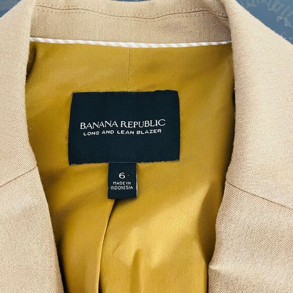 Banana Republic Long and Lean Blazer Camel Size 6 - Picture 5 of 11